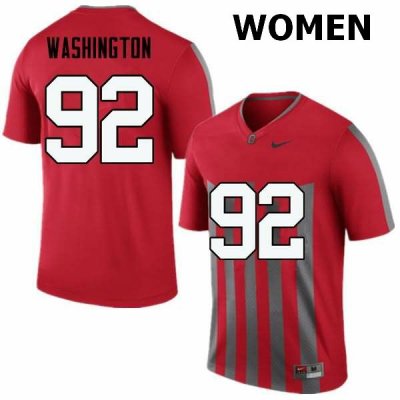 Women's Ohio State Buckeyes #92 Adolphus Washington Throwback Nike NCAA College Football Jersey New KHU2744NX